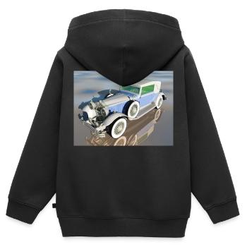 Oldtimer, Auto, Automobil, Geschenkidee - Kinder Premium Organic Zip Hoodie - Schwarz - Hinten - AI Model Kid Male (0cm)