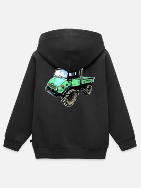 unimog 406 - Kinder Premium Organic Zip Hoodie - Schwarz