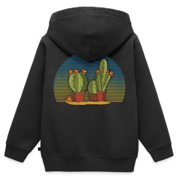 Kakteen - Kinder Premium Organic Zip Hoodie - Schwarz - Hinten - AI Model Kid Male (0cm)