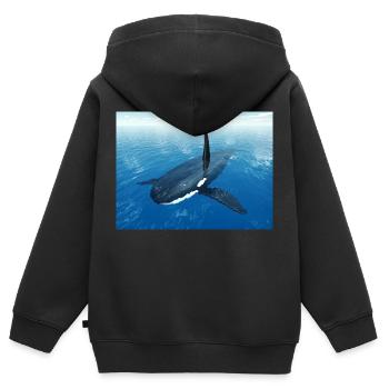 Schwertwal, Orca, Killerwal - Kinder Premium Organic Zip Hoodie - Schwarz - Hinten - AI Model Kid Male (0cm)
