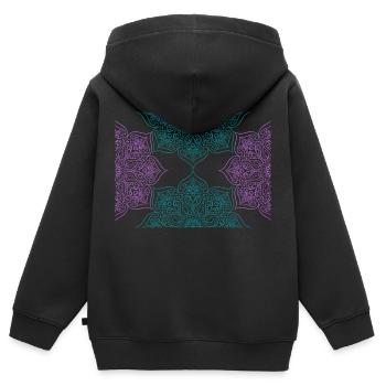 ornament - Kids Premium Organic Zip-up Hoodie - black - Back - AI Model Kid Male (0cm)