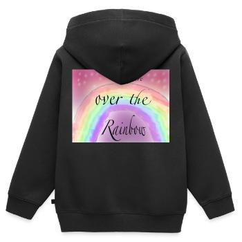 Somewhere Ober the rainbow - Kinder Premium Organic Zip Hoodie - Schwarz - Hinten - AI Model Kid Male (0cm)