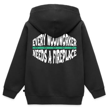 citation amusante amériques exploitation forestière - Sweat Premium à capuche zippé enfant bio - noir - Dos - AI Model Kid Male (0cm)
