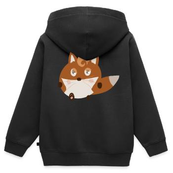 Fox entschied sich - Kinder Premium Organic Zip Hoodie - Schwarz - Hinten - AI Model Kid Male (0cm)