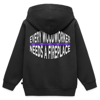 quote lumber forest work hobbyists awesome - Kinder Premium Organic Zip Hoodie - Schwarz - Hinten - AI Model Kid Male (0cm)