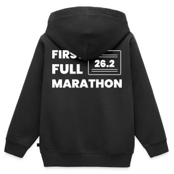 Fußball Soccer - Kinder Premium Organic Zip Hoodie - Schwarz - Hinten - AI Model Kid Male (0cm)