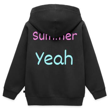 Sommer - Kinder Premium Organic Zip Hoodie - Schwarz - Hinten - AI Model Kid Male (0cm)