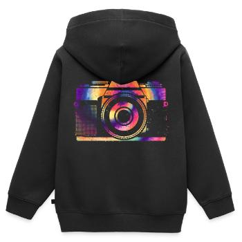 Kamera Fotograf Fotografen Photographie Kreative G - Kinder Premium Organic Zip Hoodie - Schwarz - Hinten - AI Model Kid Male (0cm)