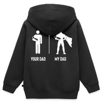 ton père, mon père - Sweat Premium à capuche zippé enfant bio - noir - Dos - AI Model Kid Male (0cm)