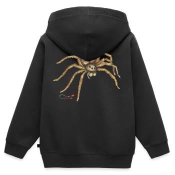 Araignée-loup, une araignée indigène - Sweat Premium à capuche zippé enfant bio - noir - Dos - AI Model Kid Male (0cm)