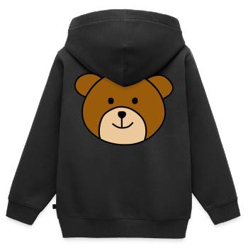 Cute bear - Kinder Premium Organic Zip Hoodie - Schwarz - Hinten - AI Model Kid Male (0cm)