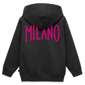Milano - Kinder Premium Organic Zip Hoodie - Schwarz - Hinten - AI Model Kid Male (0cm)