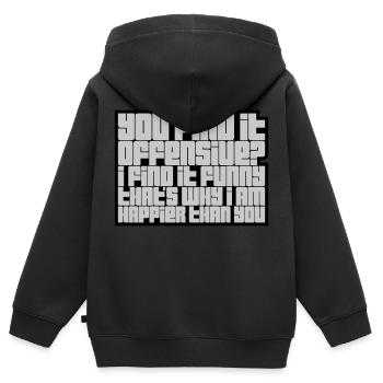 You find it offensive - Kinder Premium Organic Zip Hoodie - Schwarz - Hinten - AI Model Kid Male (0cm)
