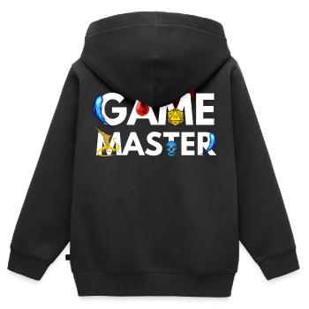 GAME MASTER DRAGONS ADVENTURES RPG - Sweat Premium à capuche zippé enfant bio - noir - Dos - AI Model Kid Male (0cm)