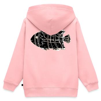 Poisson - Sweat Premium à capuche zippé enfant bio - rose - Dos - AI Model Kid Female (0cm)