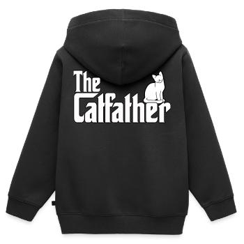 Katzen Papa Katzenhalter Parodie Katzenbesitzer - Kinder Premium Organic Zip Hoodie - Schwarz - Hinten - AI Model Kid Male (0cm)
