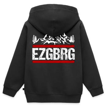 Erzgebirge Schneehübel Wanderung Geschenk - Kinder Premium Organic Zip Hoodie - Schwarz - Hinten - AI Model Kid Male (0cm)