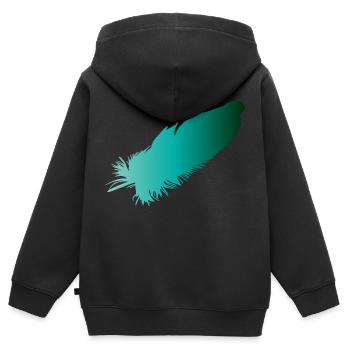 Feder - Kinder Premium Organic Zip Hoodie - Schwarz - Hinten - AI Model Kid Male (0cm)