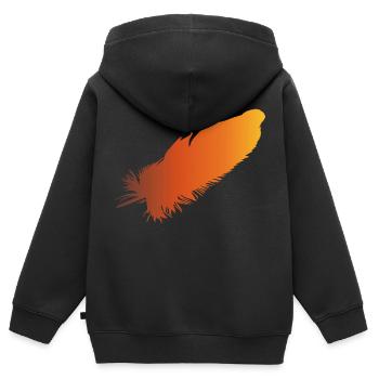 Feder - Kinder Premium Organic Zip Hoodie - Schwarz - Hinten - AI Model Kid Male (0cm)