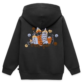 Crazy Town - Kinder Premium Organic Zip Hoodie - Schwarz - Hinten - AI Model Kid Male (0cm)