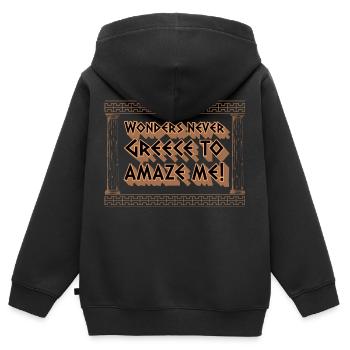Antike Griechische Mythologie und Griechisches - Kinder Premium Organic Zip Hoodie - Schwarz - Hinten - AI Model Kid Male (0cm)
