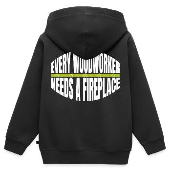 statement blogger carpenter jokes forestry - Kinder Premium Organic Zip Hoodie - Schwarz - Hinten - AI Model Kid Male (0cm)