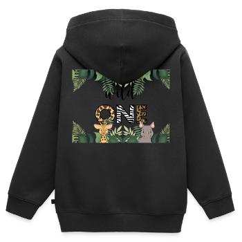 Wild one - Kids Premium Organic Zip-up Hoodie - black - Back - AI Model Kid Male (0cm)