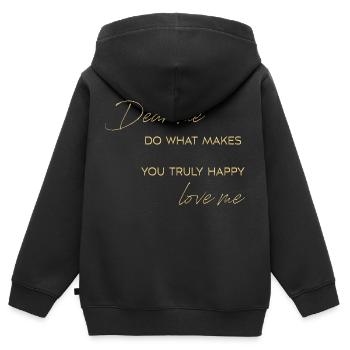 dear me - Kids Premium Organic Zip-up Hoodie - black - Back - AI Model Kid Male (0cm)