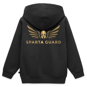 SPARTA GUARD GOLD - Sweat Premium à capuche zippé enfant bio - noir - Dos - AI Model Kid Male (0cm)