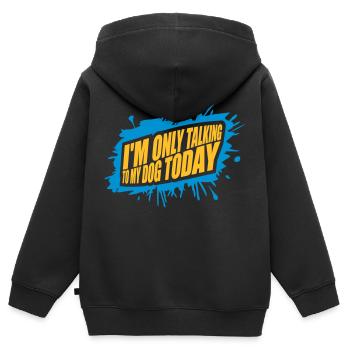 only talking to dog - Kids Premium Organic Zip-up Hoodie - black - Back - AI Model Kid Male (0cm)