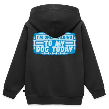 only talking to dog - Kids Premium Organic Zip-up Hoodie - black - Back - AI Model Kid Male (0cm)