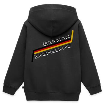 Ingénierie allemande - Sweat Premium à capuche zippé enfant bio - noir - Dos - AI Model Kid Male (0cm)