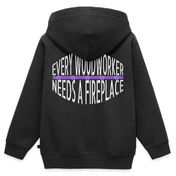 casque de sécurité dictons d’anniversaire dictons drôles - Sweat Premium à capuche zippé enfant bio - noir - Dos - AI Model Kid Male (0cm)