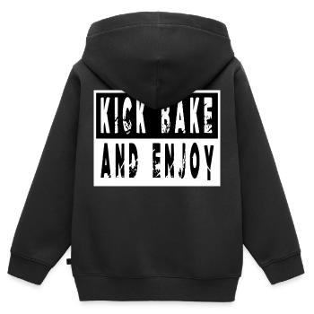 Cadeau pour Chef Chef (Homme) Paroles provocatrices - Sweat Premium à capuche zippé enfant bio - noir - Dos - AI Model Kid Male (0cm)