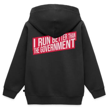mieux fonctionner que le gouvernement - Sweat Premium à capuche zippé enfant bio - noir - Dos - AI Model Kid Male (0cm)