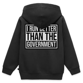 mieux fonctionner que le gouvernement - Sweat Premium à capuche zippé enfant bio - noir - Dos - AI Model Kid Male (0cm)