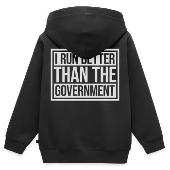 mieux fonctionner que le gouvernement - Sweat Premium à capuche zippé enfant bio - noir - Dos - AI Model Kid Male (0cm)