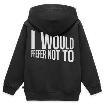 Je préfère ne pas - Sweat Premium à capuche zippé enfant bio - noir - Dos - AI Model Kid Male (0cm)