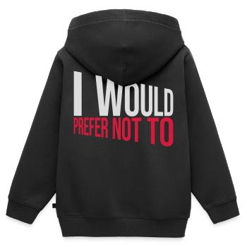 Je préfère ne pas - Sweat Premium à capuche zippé enfant bio - noir - Dos - AI Model Kid Male (0cm)