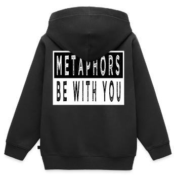 Blog editeur cadeau livre d’idées génial châssis - Sweat Premium à capuche zippé enfant bio - noir - Dos - AI Model Kid Male (0cm)