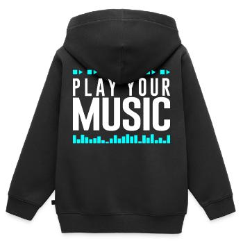 Spiel deine Musik, Play your Music - Kinder Premium Organic Zip Hoodie - Schwarz - Hinten - AI Model Kid Male (0cm)