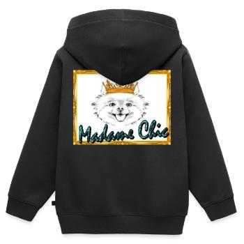 Madame Chic, T-Shirt, Pullover, Accessoires - Kinder Premium Organic Zip Hoodie - Schwarz - Hinten - AI Model Kid Male (0cm)