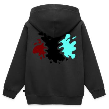 Éclaboussures de couleur - Sweat Premium à capuche zippé enfant bio - noir - Dos - AI Model Kid Male (0cm)