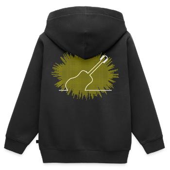 Akustische Gitarre Abstrakte Explosion - Kinder Premium Organic Zip Hoodie - Schwarz - Hinten - AI Model Kid Male (0cm)