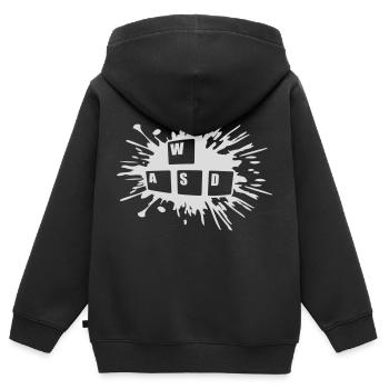 PC Computer WASD Tastatur - Kinder Premium Organic Zip Hoodie - Schwarz - Hinten - AI Model Kid Male (0cm)