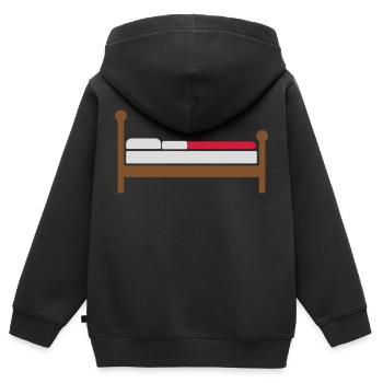 Gemütliches Bett Clipart Logo - Kinder Premium Organic Zip Hoodie - Schwarz - Hinten - AI Model Kid Male (0cm)