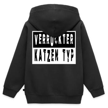lieben falbkatze bday geschenkidee weihnachten - Kinder Premium Organic Zip Hoodie - Schwarz - Hinten - AI Model Kid Male (0cm)