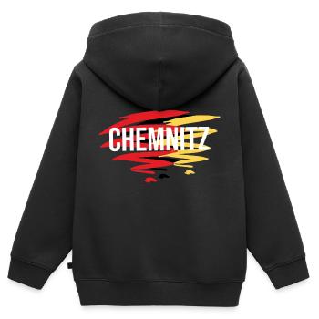 Chemnitz T-Shirt Chemnitz Geschenk Chemnitz - Kinder Premium Organic Zip Hoodie - Schwarz - Hinten - AI Model Kid Male (0cm)