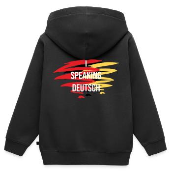 Typical English mistakes for German mother tongue - Kids Premium Organic Zip-up Hoodie - black - Back - AI Model Kid Male (0cm)