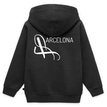 Casual Barcelona T-shirt - Kids Premium Organic Zip-up Hoodie - black - Back - AI Model Kid Male (0cm)